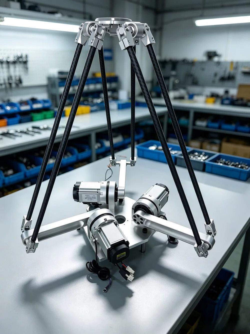4-Axis Delta Parallel Robot — 3 kg Payload, Ø600 × 120 mm Envelope, ±0.02 mm Repeatability, 400 W Servo + Harmonic Drive