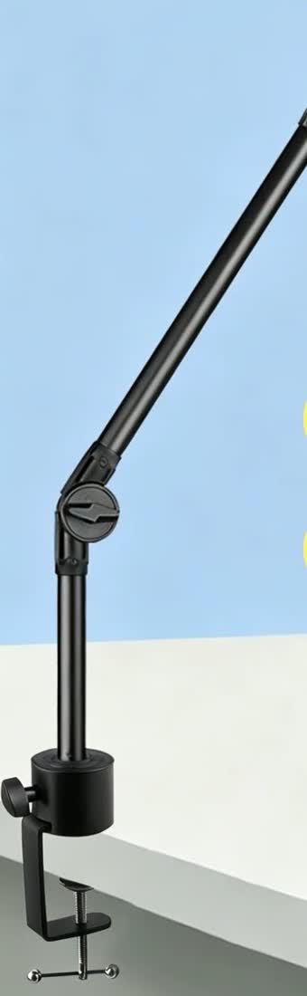 Overhead Camera Desk Arm with C-Clamp, 3-Section Articulated Metal Arm, 1/4" Ball Head, for Third-Person LeRobot Cameras