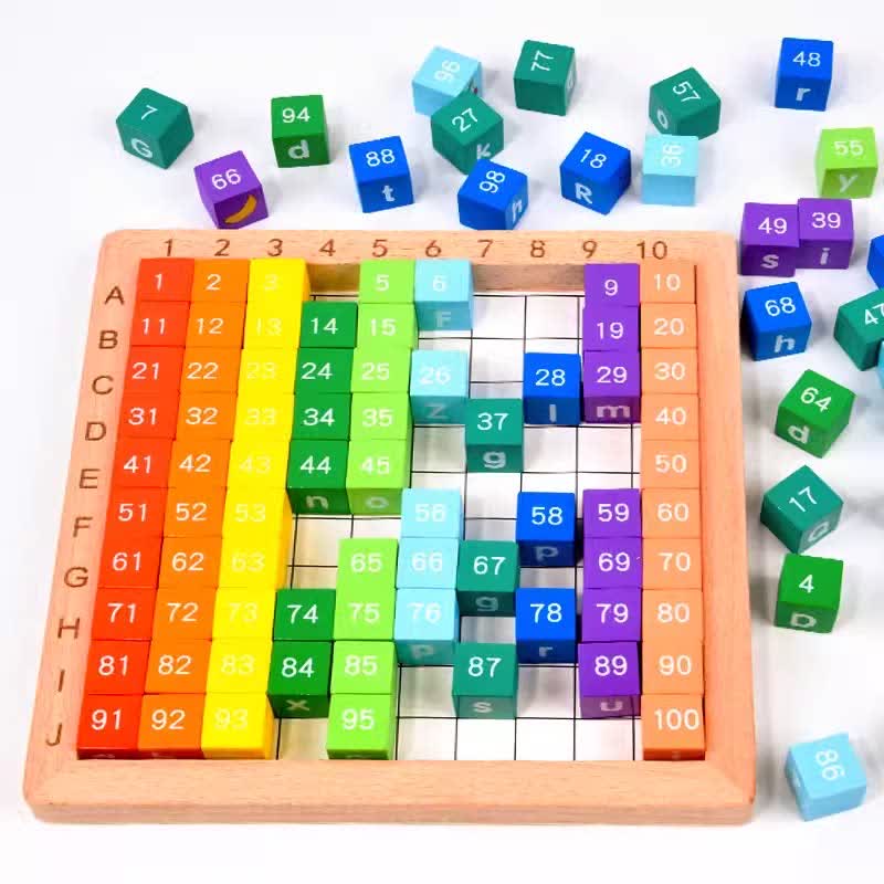 Robot Training Props: 100 Colored Wooden Cubes (10 Colors) with 10×10 Tray, for Pick-and-Place, Sorting and Stacking Datasets