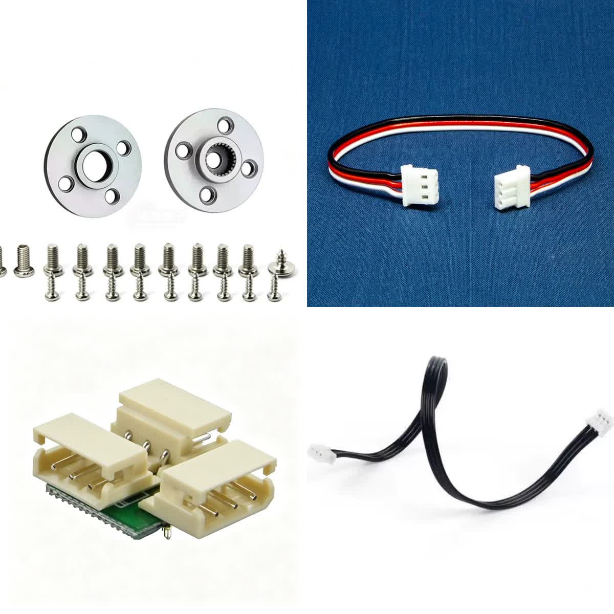 SO-101 Joint Spares Kit: 6 Metal Horn Sets + 17 Bus Servo Cables + Spare 25T Output Disc, for SO-ARM100 / SO-ARM101 LeRobot Arms