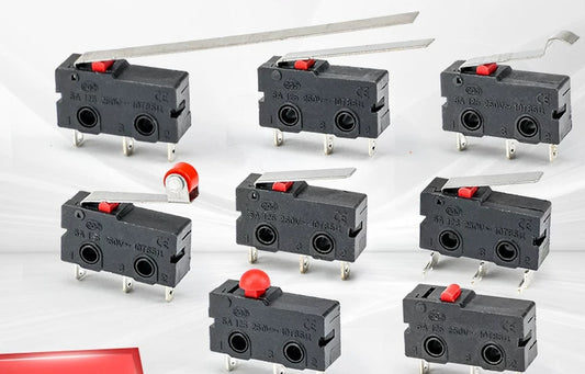 KW12 Micro Limit Switch TS-1D3 — 16 mm Straight Lever, 3-Pin SPDT, 5 A 250 V, Copper Contacts (10-Pack)