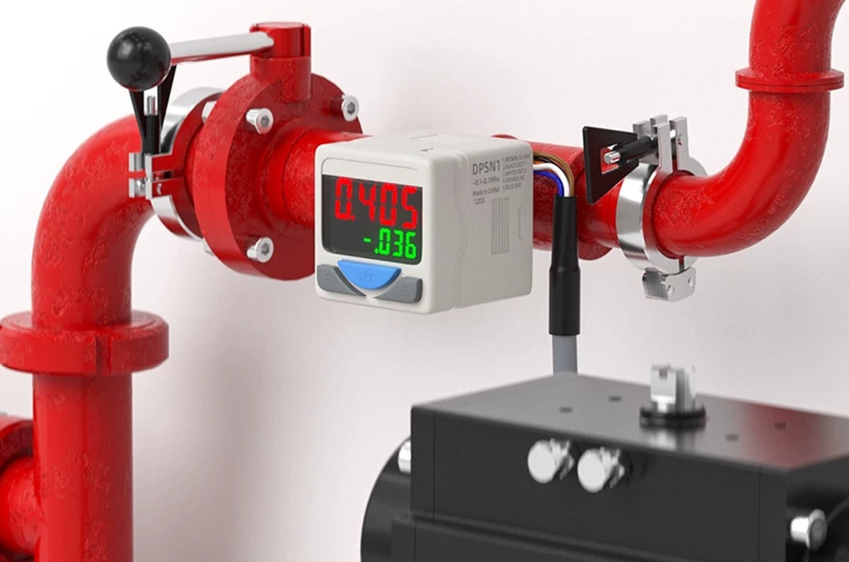 Digital Compound Pressure Switch DPSN1-01-020 — −100…+100 kPa, NPN ×2 Outputs, Dual Display, AirTAC DPS Compatible