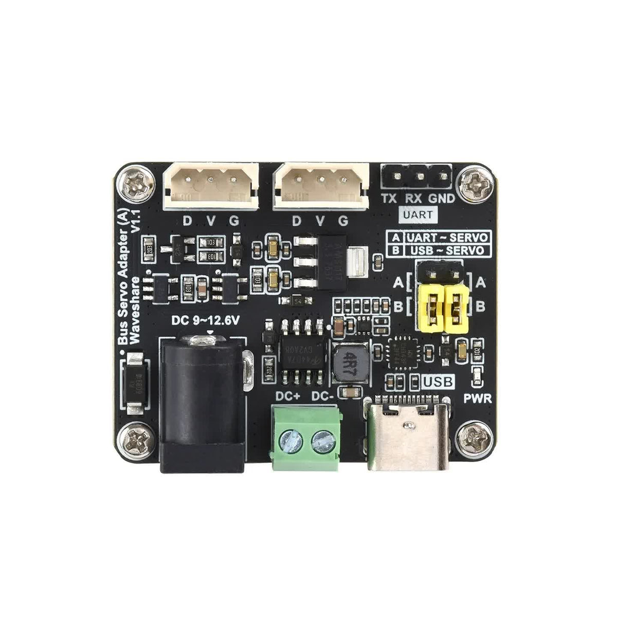 Waveshare Bus Servo Adapter (A), USB-C / UART Driver Board for Feetech ST / SC Bus Servos, 9–12.6 V, up to 253 Servos