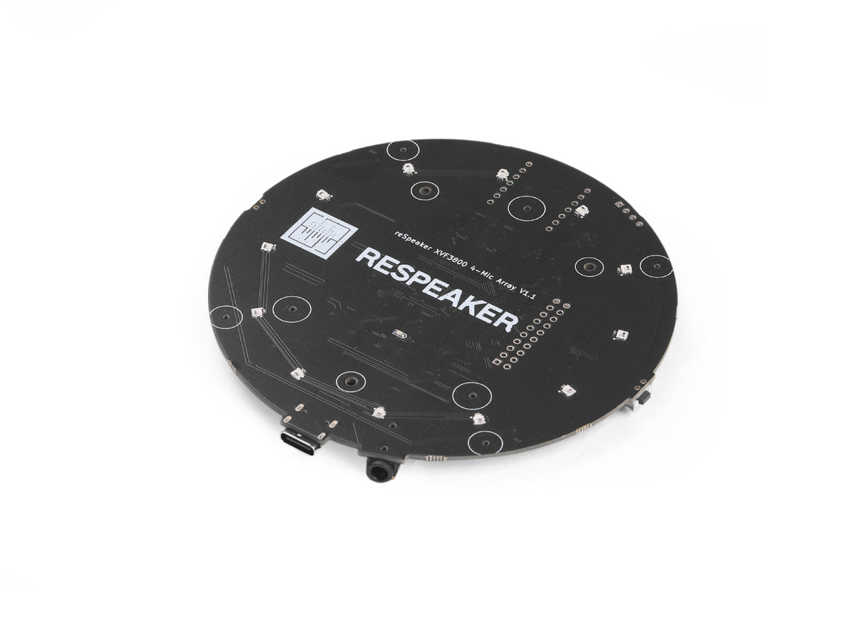ReSpeaker XVF3800 USB 4-Mic Array – XMOS AI Far-Field Microphone with Echo Cancellation, Beamforming and 360° Direction of Arrival