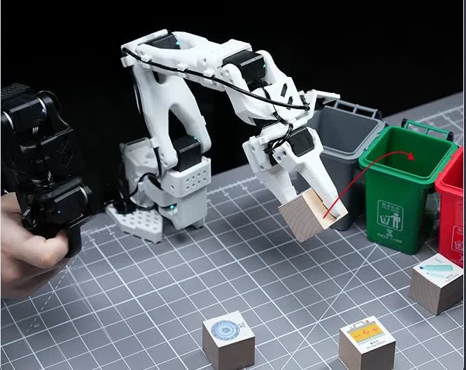SO-ARM101 Robot Arm Kit for Hugging Face LeRobot, 6-Axis Leader + Follower Arms, 30 kg·cm Bus Servos, Dual Cameras (Hiwonder)