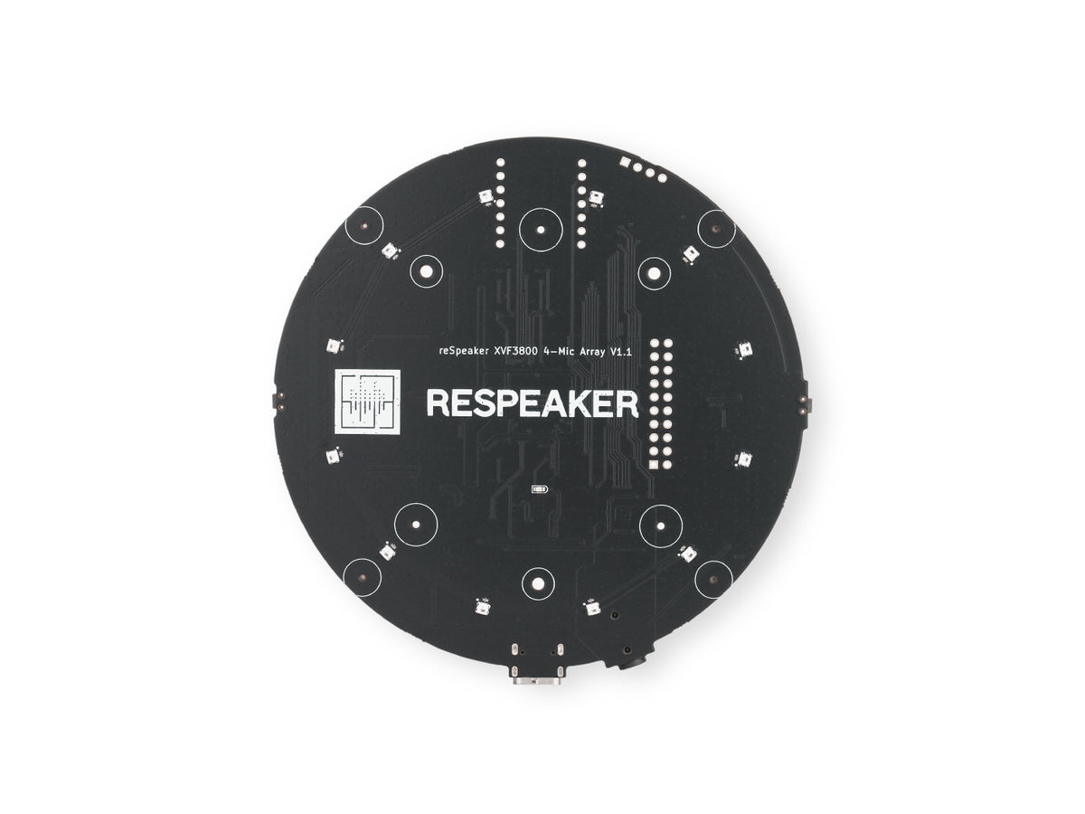 ReSpeaker XVF3800 USB 4-Mic Array – XMOS AI Far-Field Microphone with Echo Cancellation, Beamforming and 360° Direction of Arrival