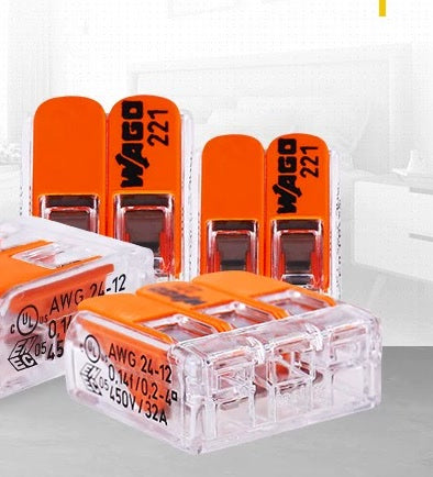 WAGO 221 Lever Wire Connectors 10-Pack (221-412 / 413 / 415 / 612 / 613 / 615), 24–12 AWG and 20–10 AWG, 32 A / 41 A, UL Listed