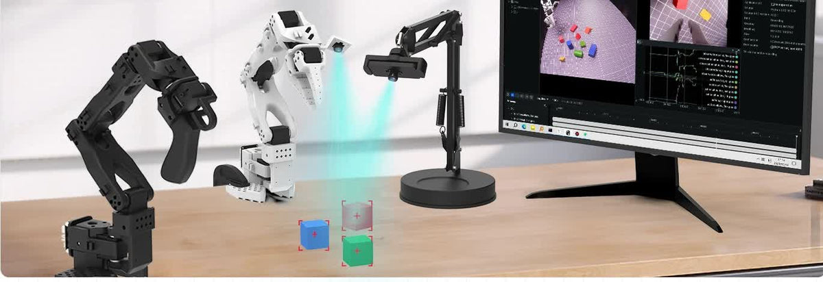 SO-ARM101 Robot Arm Kit for Hugging Face LeRobot, 6-Axis Leader + Follower Arms, 30 kg·cm Bus Servos, Dual Cameras (Hiwonder)