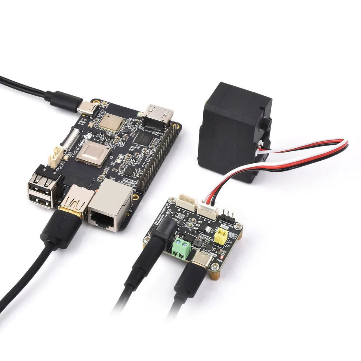Waveshare Bus Servo Adapter (A), USB-C / UART Driver Board for Feetech ST / SC Bus Servos, 9–12.6 V, up to 253 Servos