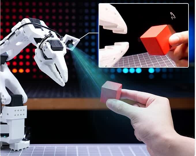 SO-ARM101 Robot Arm Kit for Hugging Face LeRobot, 6-Axis Leader + Follower Arms, 30 kg·cm Bus Servos, Dual Cameras (Hiwonder)